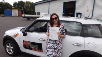 Well done Di on passing your driving test